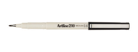 Artline Pen Fineliner 210 0.6mm Medium Black Bx12 (Each)