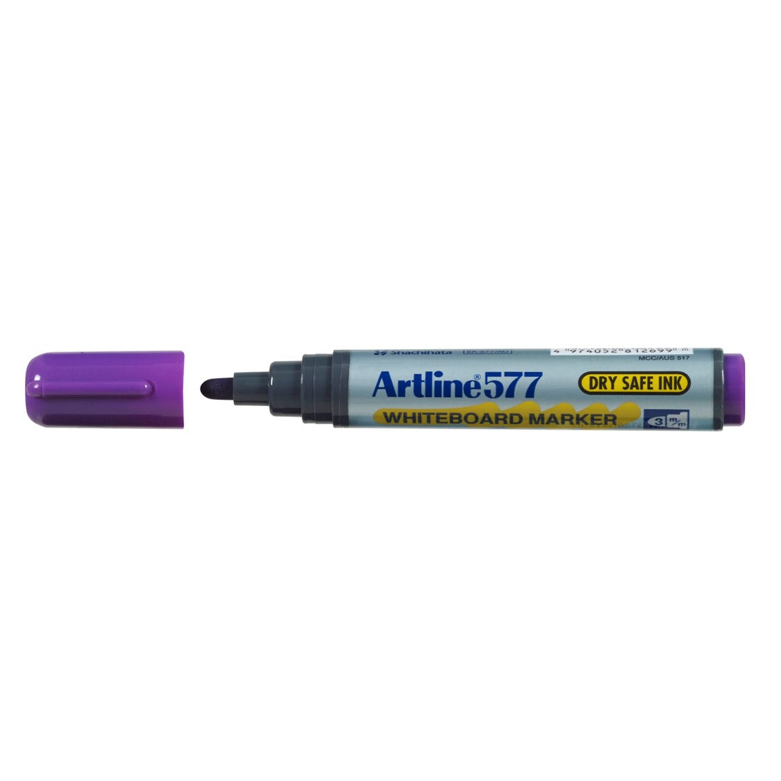 Artline Marker Whiteboard 577 3mm Bullet Nib Purple (Box 12)