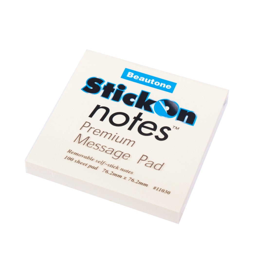 Beautone Stick On Notes 76x76mm Yellow (Pack 12)