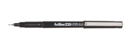 Artline Pen Fineliner 220 0.2mm Superfine Black Bx12 (Each)