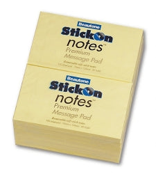 Beautone Stick On Notes 76x125mm Yellow (Pack 12)
