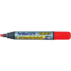Artline Marker Whiteboard 579 5mm Chisel Nib Red (Box 12)
