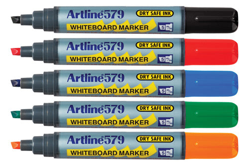 Artline Marker Whiteboard 579 5mm Chisel Nib Assorted Bx12 (Each)