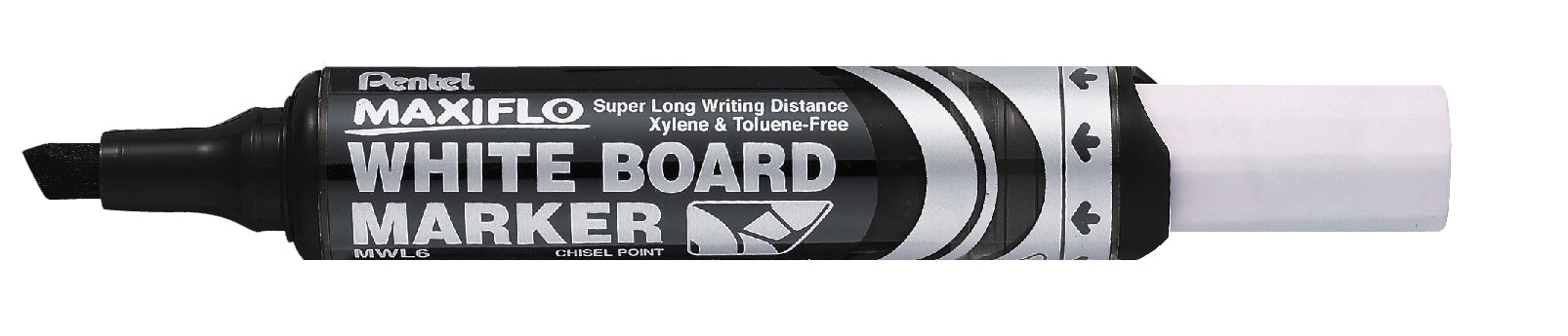 Pentel Marker Whiteboard #MWL6 Maxi Chisel Black (Box 12)