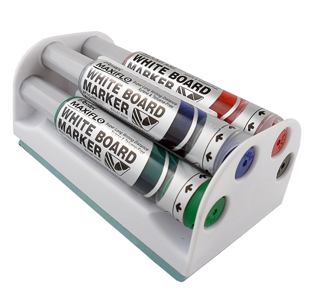 Pentel Whiteboard Eraser Set Maxiflo 4'S Magnetic Holder (Each)