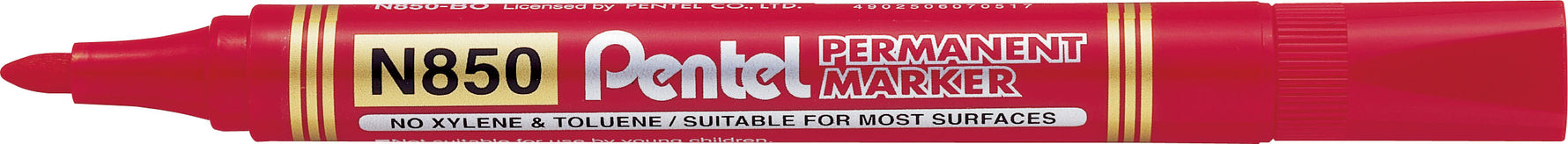 Pentel Marker N850 Bullet Red (Box 12)