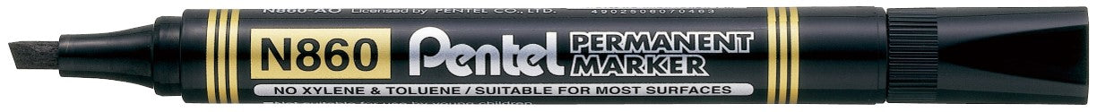 Pentel Marker N860 Chisel Black (Box 12)