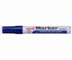 Uni Marker 520F Permanent Bullet Blue (Box 12)