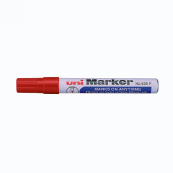 Uni Marker 520F Permanent Bullet Red (Box 12)