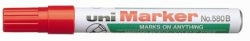 Uni Marker 580B Permanent Chisel Red (Box 12)