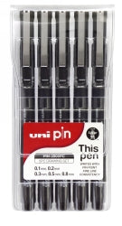 Uni Pen Drawing Pin 200 Fine Line Set WLT5 (Each)