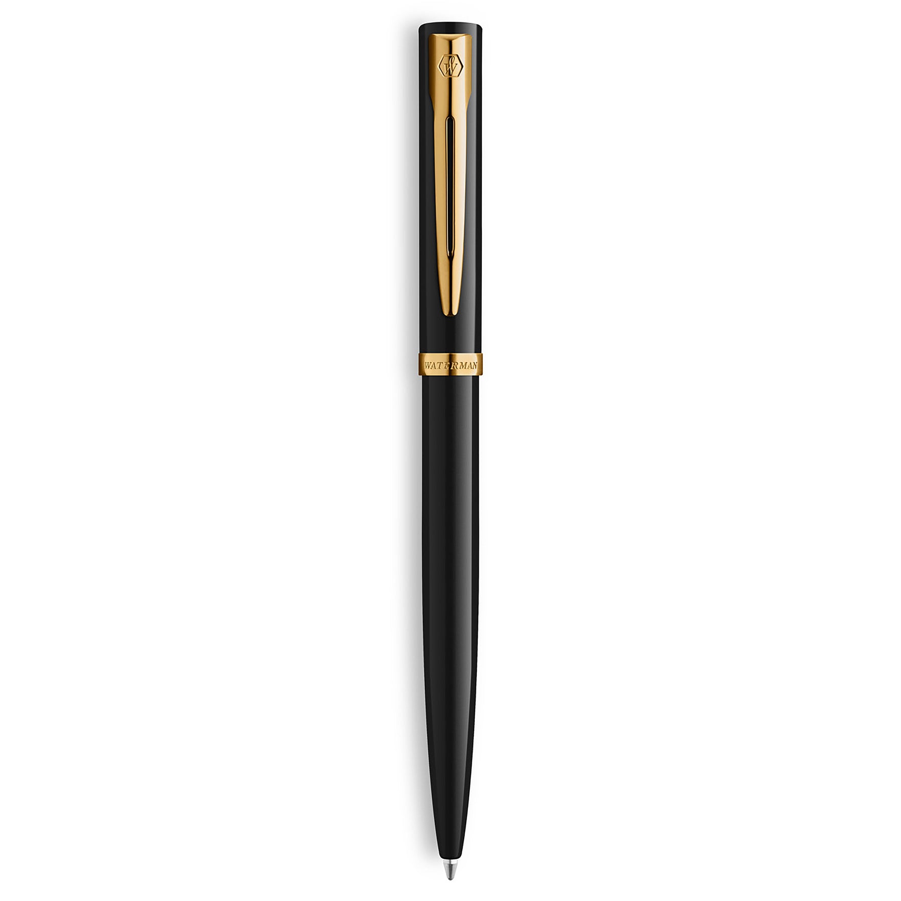 Waterman Pen Impression Ballpoint Black Gold Trim (Each)