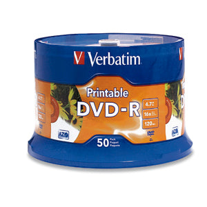 DVD-R 50pk Spindle - White InkJet Printable 4.7GB 16x