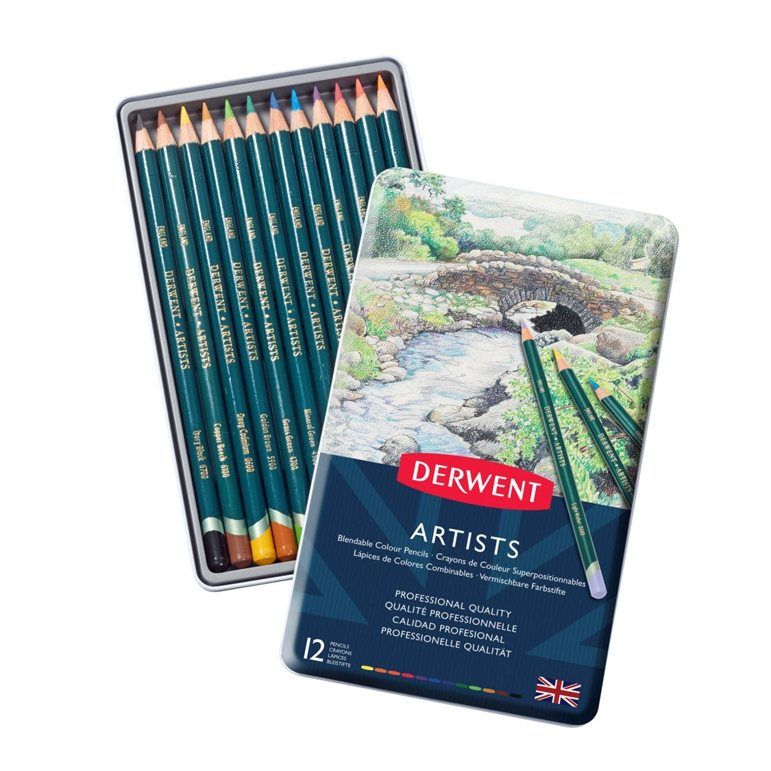 Derwent Pencil Coloured Artists Tin 12 (Each)
