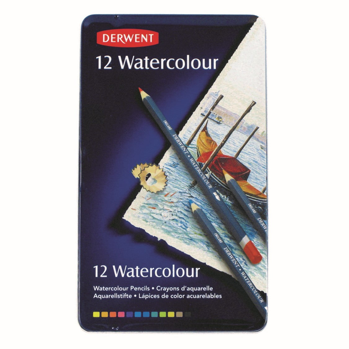 Derwent Pencil Coloured Watercolour Tin 12 (Each)