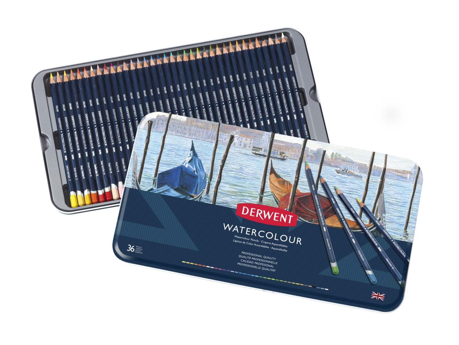 Derwent Pencil Coloured Watercolour Tin 36 (Box 2)