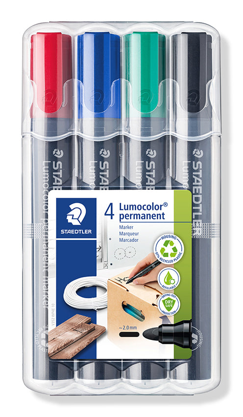 Staedtler Marker 352 Lumocolor Permanent Bullet Assorted WLT4 (Each)