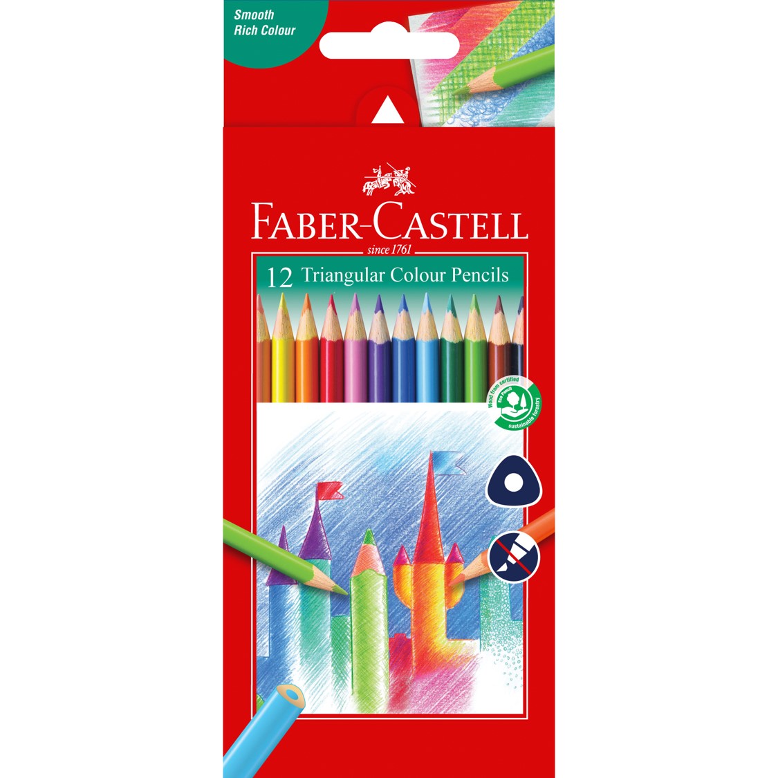 Faber-Castell Pencil Coloured Tri Grip 12'S (Each)