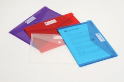 Marbig Document Wallet A4 Button Clear (Each)