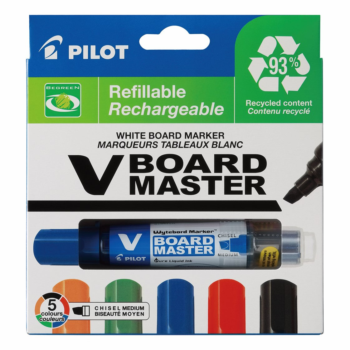 Pilot Marker Whiteboard Begreen Master Chisel Assorted WLT5 (Each)