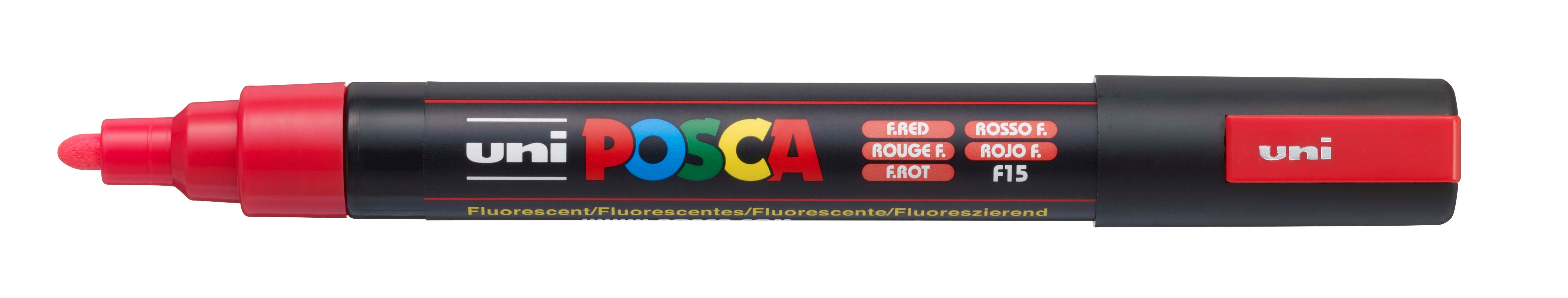 Uni Marker PC5M Bullet Tip Fluoro Red (Each)