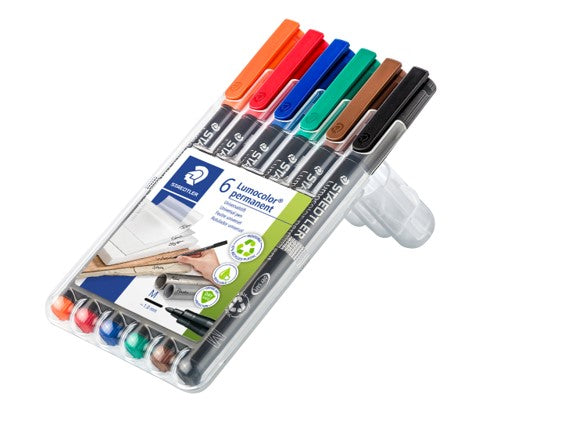 Staedtler Marker Ohp 317 Perm Med Assorted WLT6 (Each)