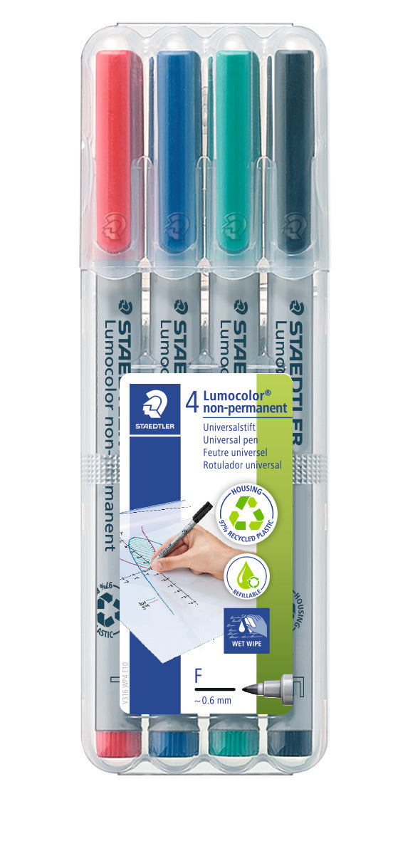 Staedtler Marker Ohp 316 Water Sol F Assorted WLT4 (Each)
