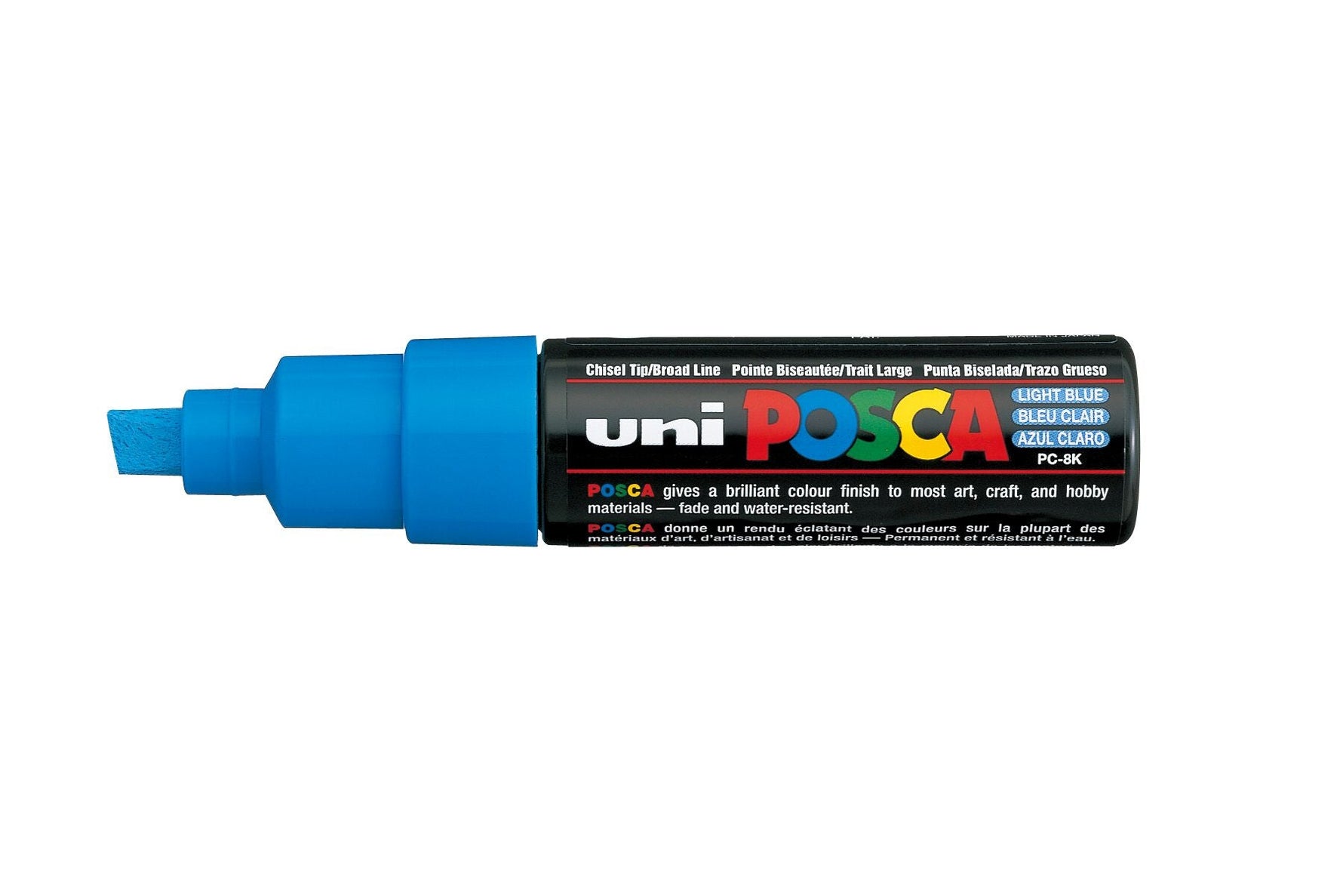 Uni Marker PC8K Chisel Tip Light Blue (Each)