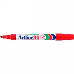 Artline Marker 90 Permanent 5mm Chisel Nib Red (Box 12)