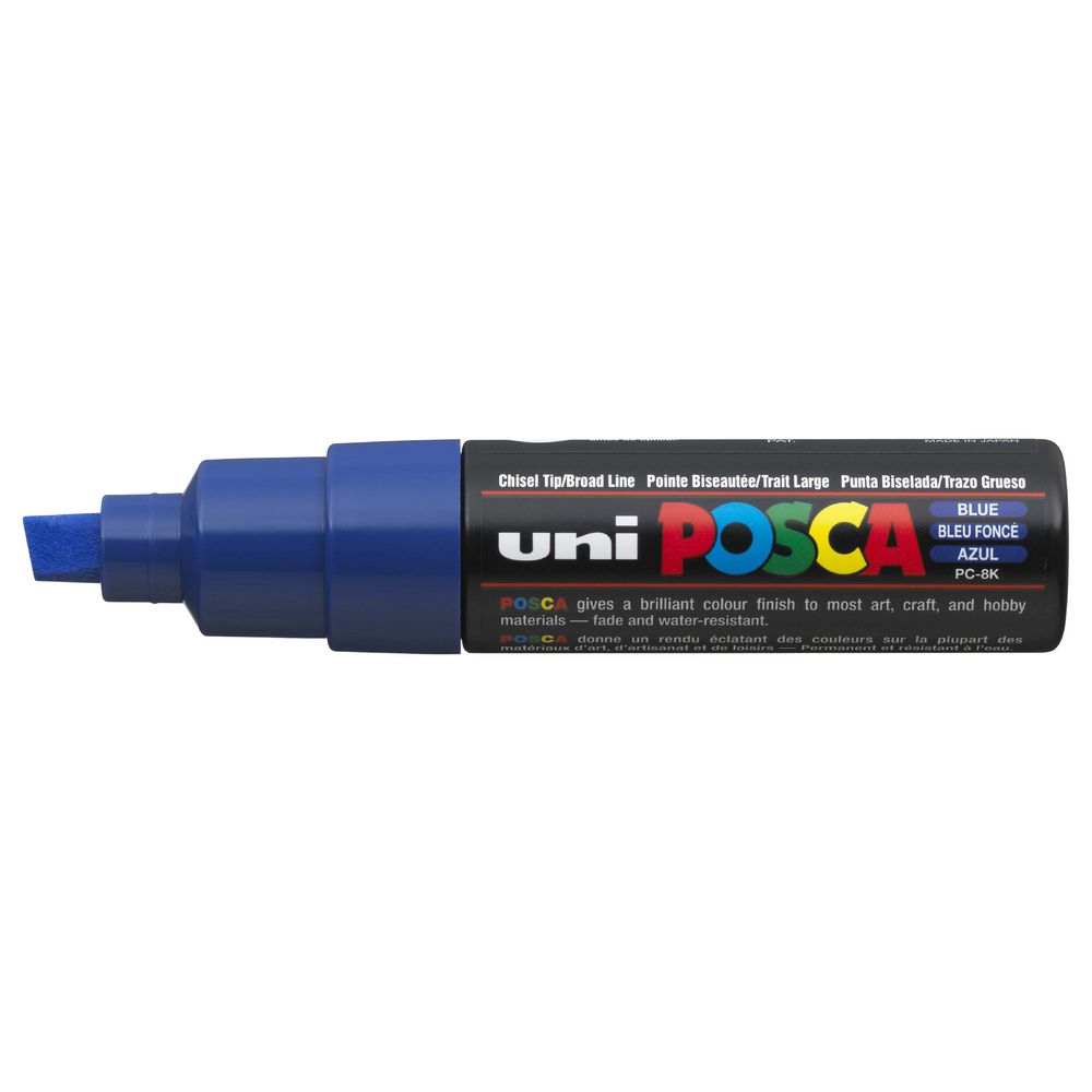 Uni Marker PC8K Chisel Tip Blue (Each)