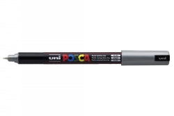 Uni Marker PC1MRS Needle Point 0.7mm Silver (Each)