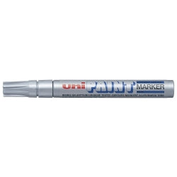 Uni Marker Paint Px20 2.8mm Medium Bullet Tip Silver Bx12 (Each)