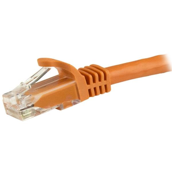 StarTech.com 15m CAT6 Ethernet Cable - Orange CAT 6 Gigabit Ethernet Wire -650MHz 100W PoE RJ45 UTP Network/Patch Cord Snagless w/Strain Relief Fluke Tested/Wiring is UL Certified/TIA