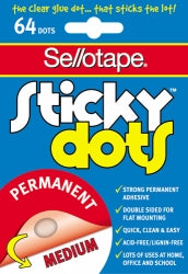 Sellotape Sticky Dots Permanent 64 Dots 4SHT (Each)