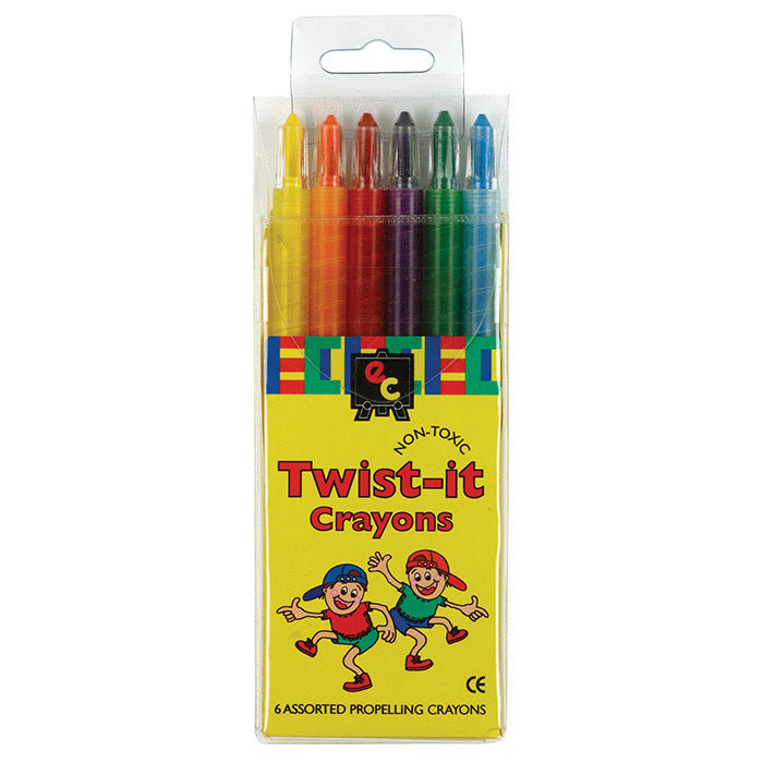 Crayon TWIST-IT Hangsell (6) 146 X 5.8mm Self Propelling Non Toxic