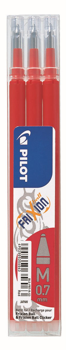 Pilot Pen Refill Frixion 0.7mm Red PK3 (Each)