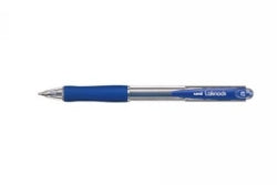 Uni Pen Ballpoint Laknock Retractable Fine Blue (Box 12)