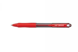Uni Pen Ballpoint Laknock Retract Med Red (Box 12)