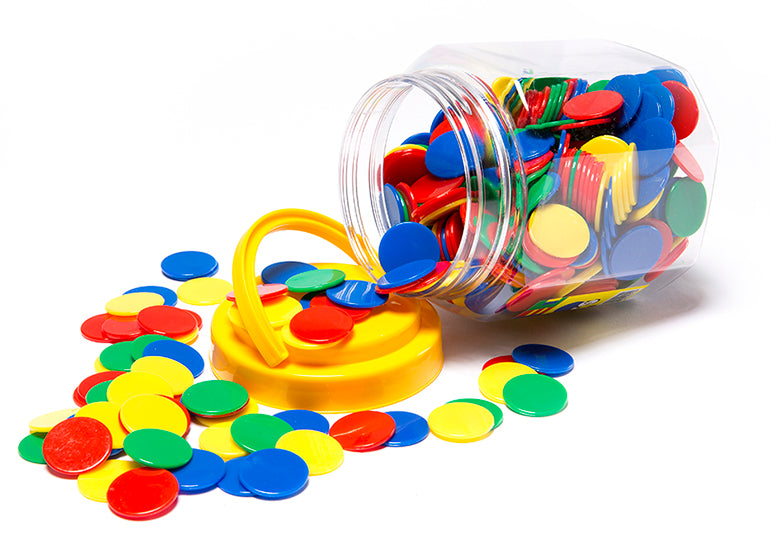 Learning Can Be Fun Counters Soft Plastic Quiet 25mm 4 Colours Jar (400) Learning Can Be Fun (Each)