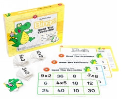 Game Beat The Crocodile Multiplication Bingo [4 Boards 81 Cards] Learning Can Be Fun (Each)