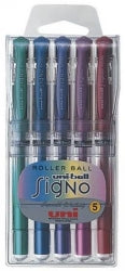 Uni Pen Rollerball Signo UM153 Broad Metallic Assorted WLT5 (Each)