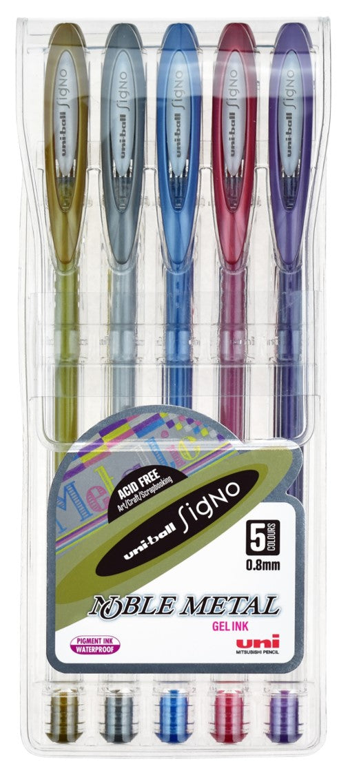Uni Pen Rollerball Signo UM120 Noble Metallic F Assorted WLT5 (Each)