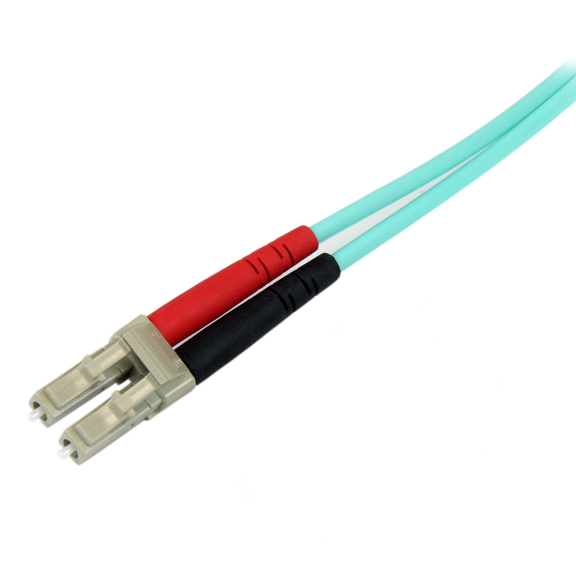 StarTech.com 1m (3ft) LC/UPC to SC/UPC OM3 Multimode Fiber Optic Cable, Full Duplex 50/125µm Zipcord Fiber Cable, 100G, Low Insertion Loss, LSZH Fiber Jumper Cord