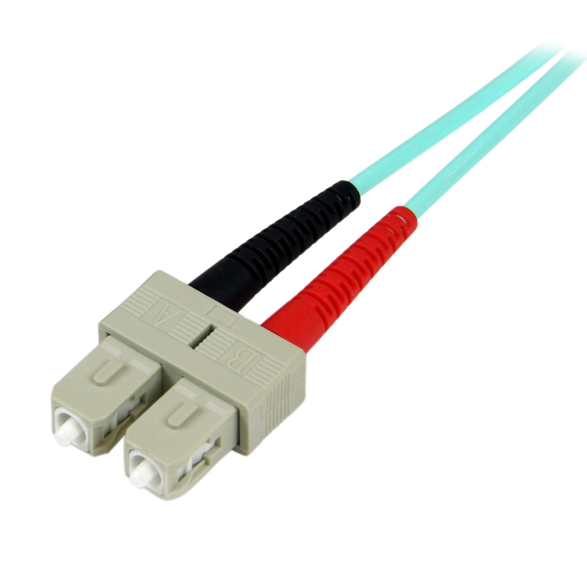 StarTech.com 5m (16.4ft) LC/UPC to SC/UPC OM3 Multimode Fiber Optic Cable, Full Duplex 50/125µm Zipcord Fiber Cable, 100G, Low Insertion Loss, LSZH Fiber Jumper Cord