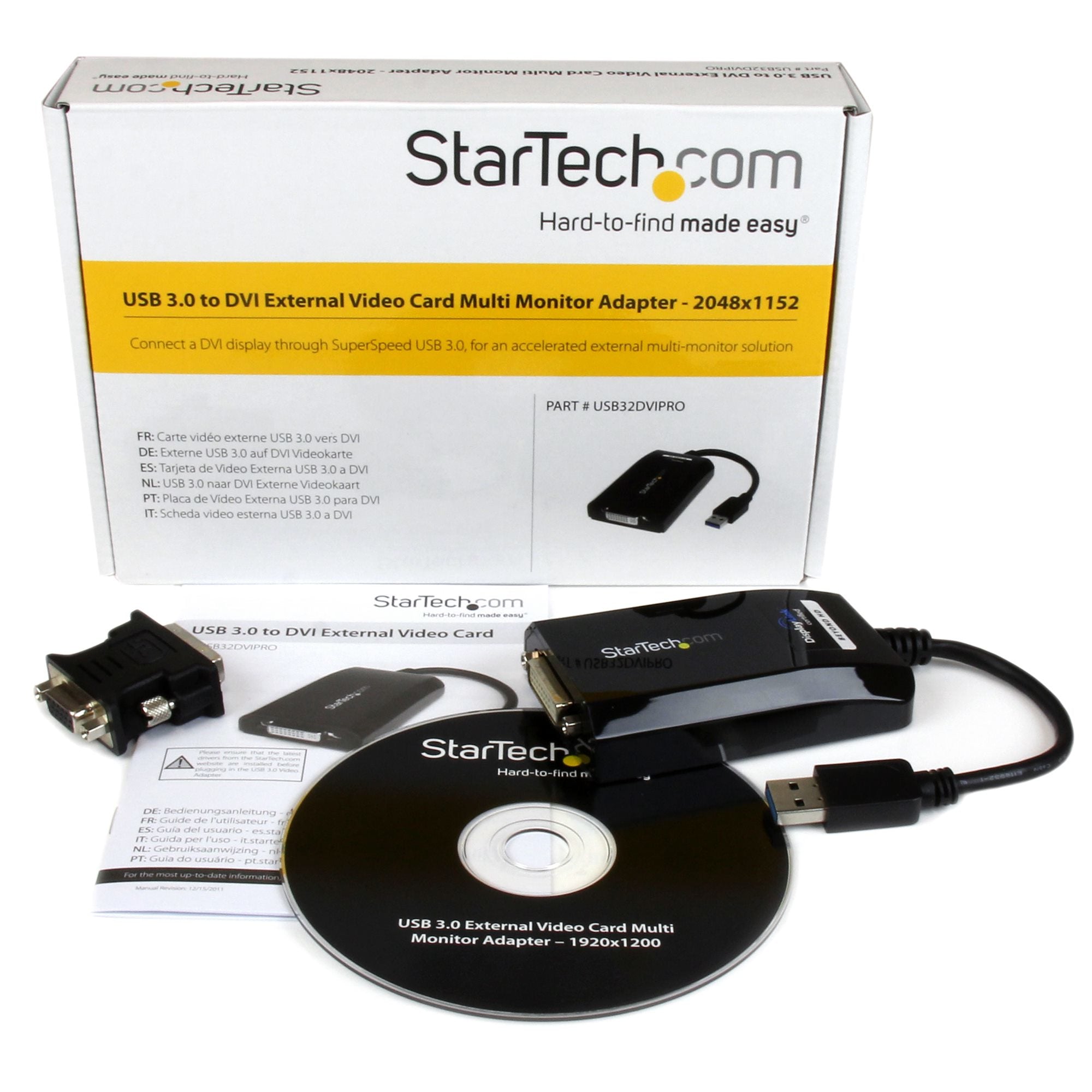 StarTech.com USB 3.0 to DVI / VGA Adapter Ã¢â‚¬â€œ 2048x1152