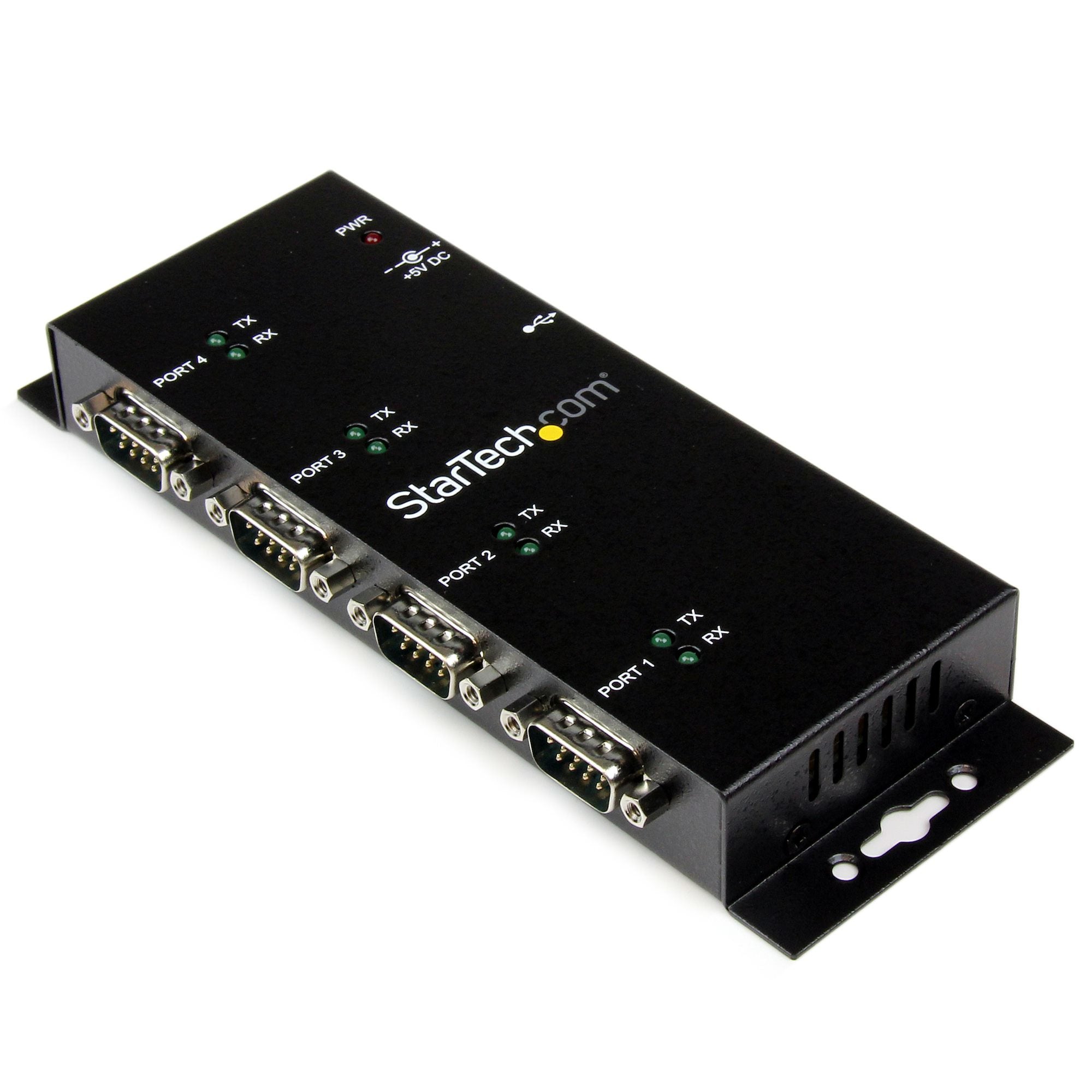 StarTech.com 4 Port USB to DB9 RS232 Serial Adapter Hub Ã¢â‚¬â€œ Industrial DIN Rail and Wall Mountable