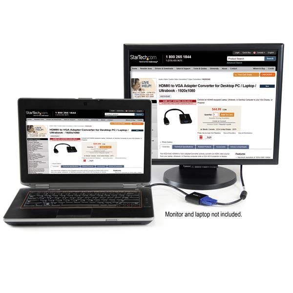 StarTech.com HDMI to VGA Adapter Converter for Desktop PC / Laptop / Ultrabook - 1920x1080