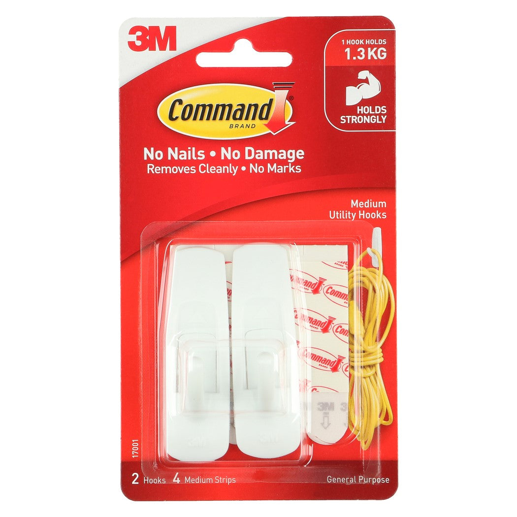 Command Hooks Self Adhesive Medium 17001 (Each)