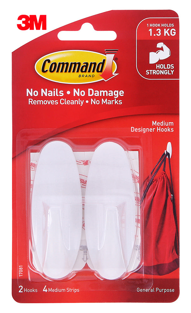 Command Hook Medium Designer White #17081 (Each)