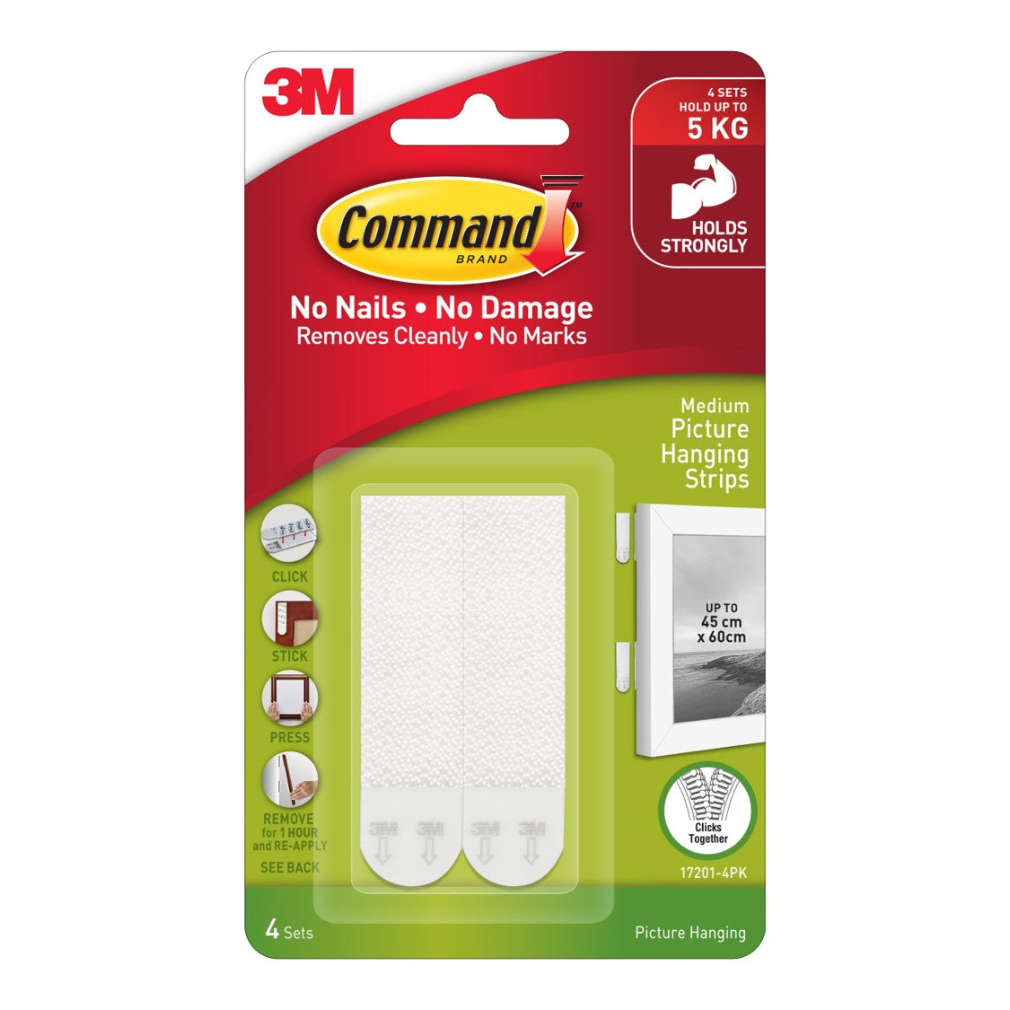 Command Picture Hanging Strip Medium 17201 PK4 White (Each)